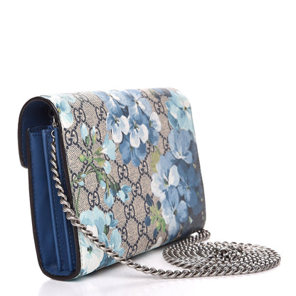 Gucci GG Supreme Monogram Blooms Mini Dionysus Chain Wallet Beige Blue Navy Vintage Blue 3 of 7
