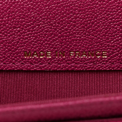 Chanel Caviar Quilted Boy Card Holder Wallet Fuchsia 8 of 10