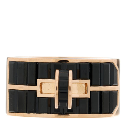 Hermes 18K Rose Gold Black Spinel Kelly Band Ring 54 6.75 1 of 7
