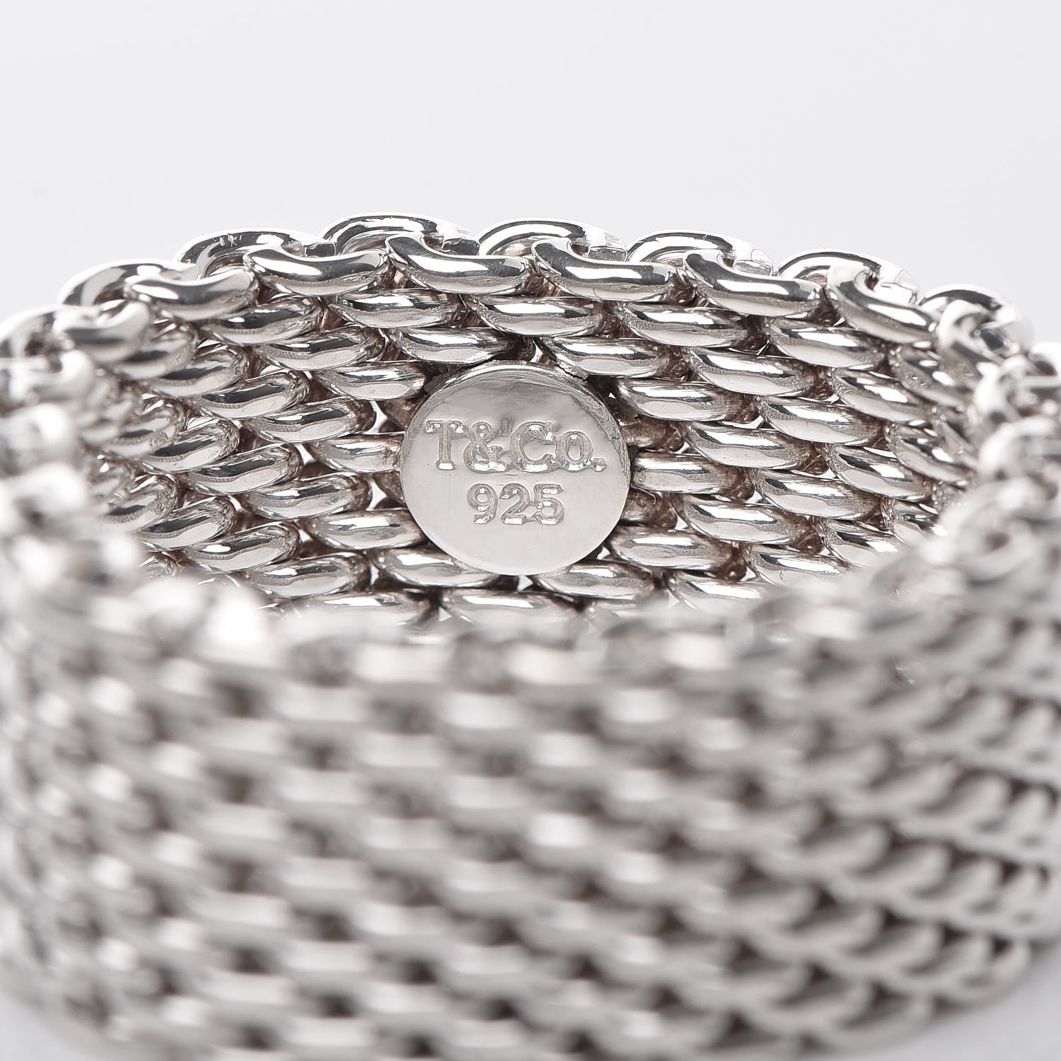 Tiffany Sterling Silver Somerset Mesh Ring 60 9 4 of 4