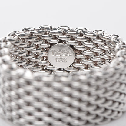 Tiffany Sterling Silver Somerset Mesh Ring 60 9 4 of 4