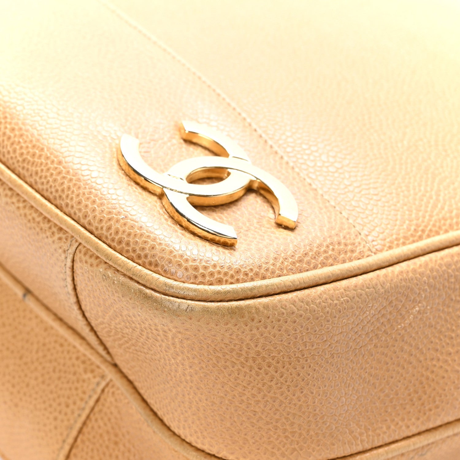 Chanel Caviar CC Shoulder Bag Beige 10 of 13