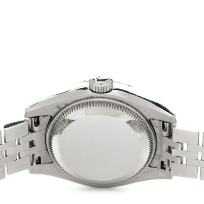 Rolex Stainless Steel 18K White Gold 26mm Oyster Perpetual Datejust Watch Black 179174 4 of 5