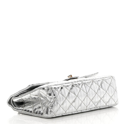 Chanel Metallic Striped Calfskin 2.55 Reissue 226 Flap Silver Silver 4 of 13