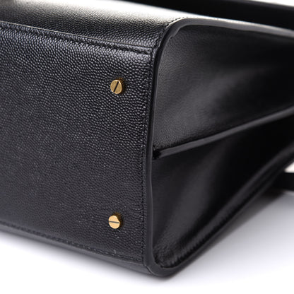 Saint Laurent Grain de Poudre Medium Classic Monogram Cassandra Top Handle Black 9 of 10