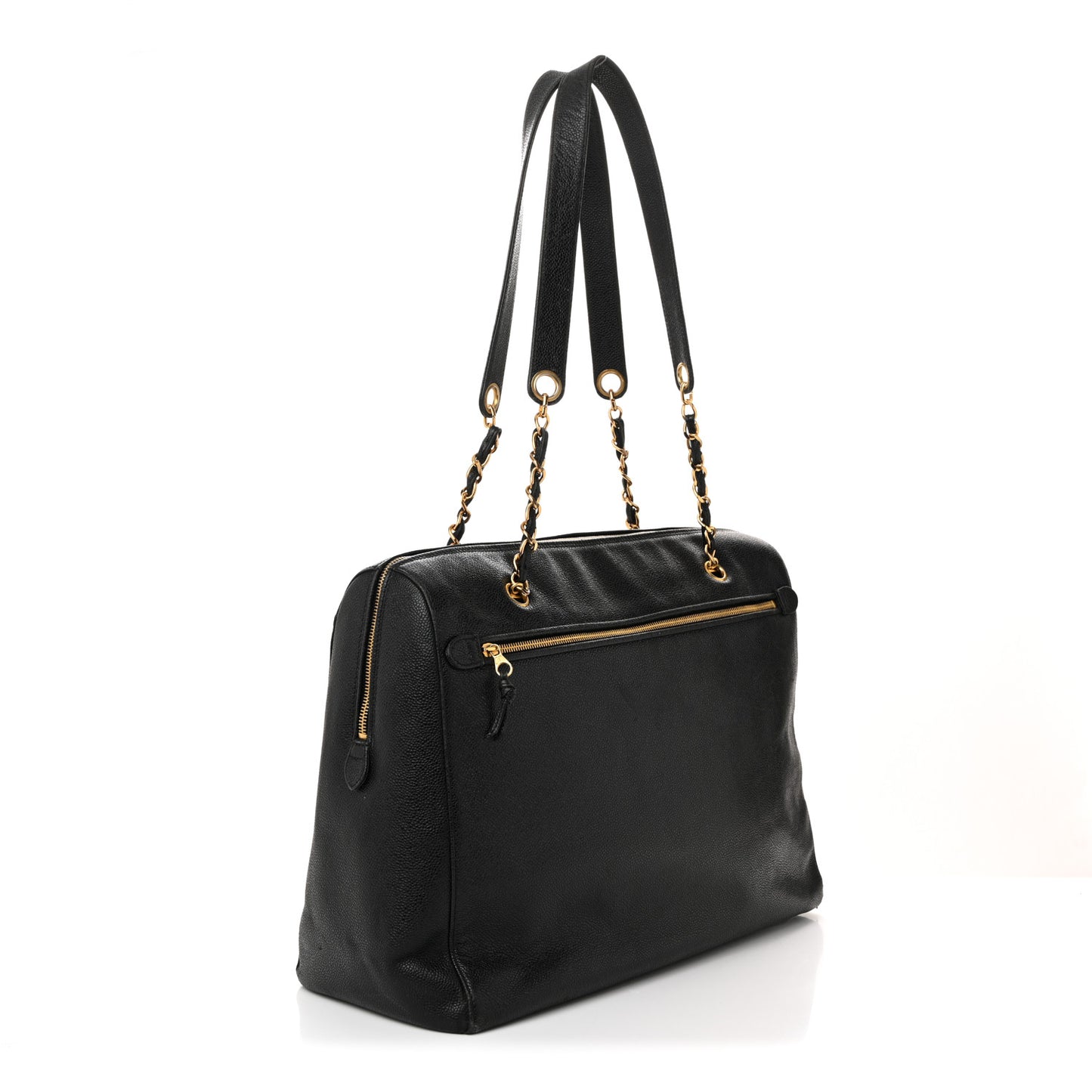 Caviar Large CC Shoulder Bag Black
