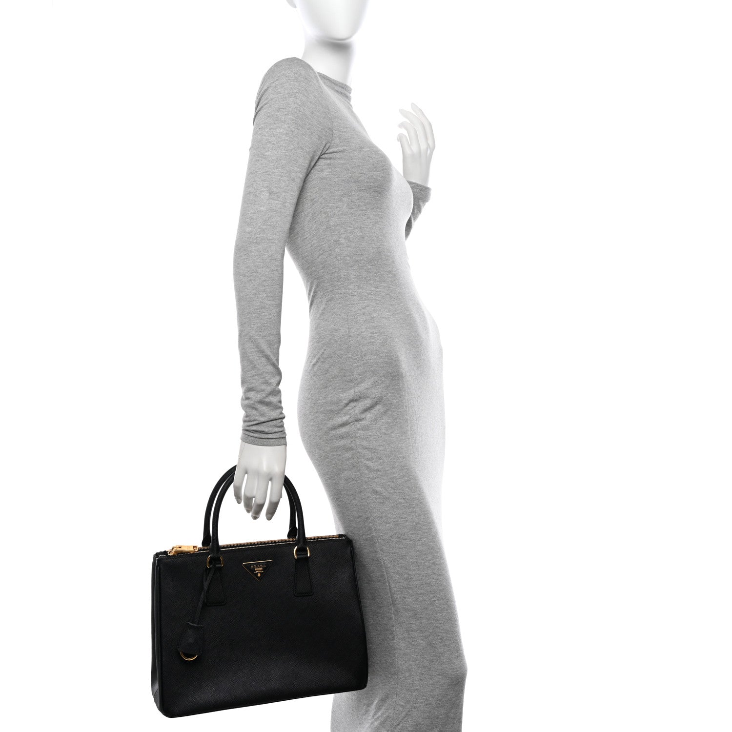 Prada Saffiano Medium Galleria Double Zip Tote Black 2 of 10
