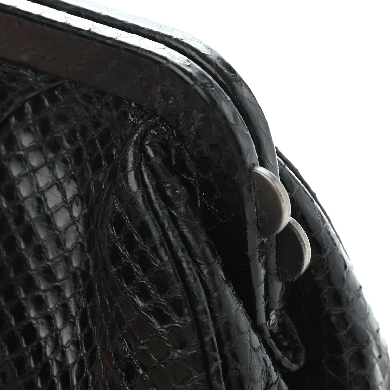 Bottega Veneta Snakeskin Clutch Black 11 of 11