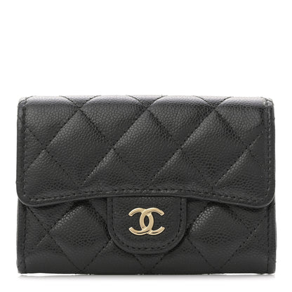 Chanel Caviar Quilted Flap Card Holder Wallet Black 1 of 7