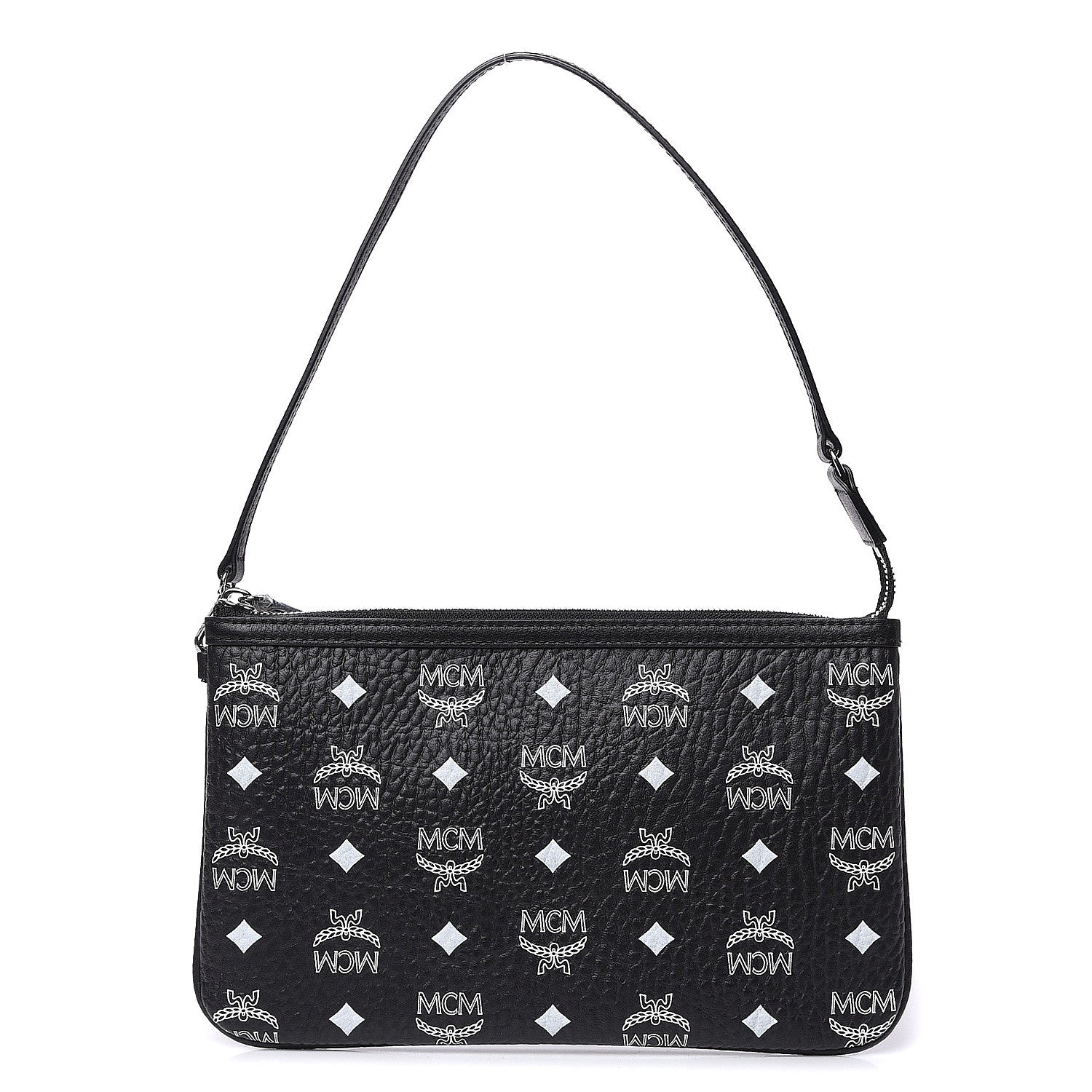 MCM Visetos Liz Shopper Tote Pouch Black 1 of 9