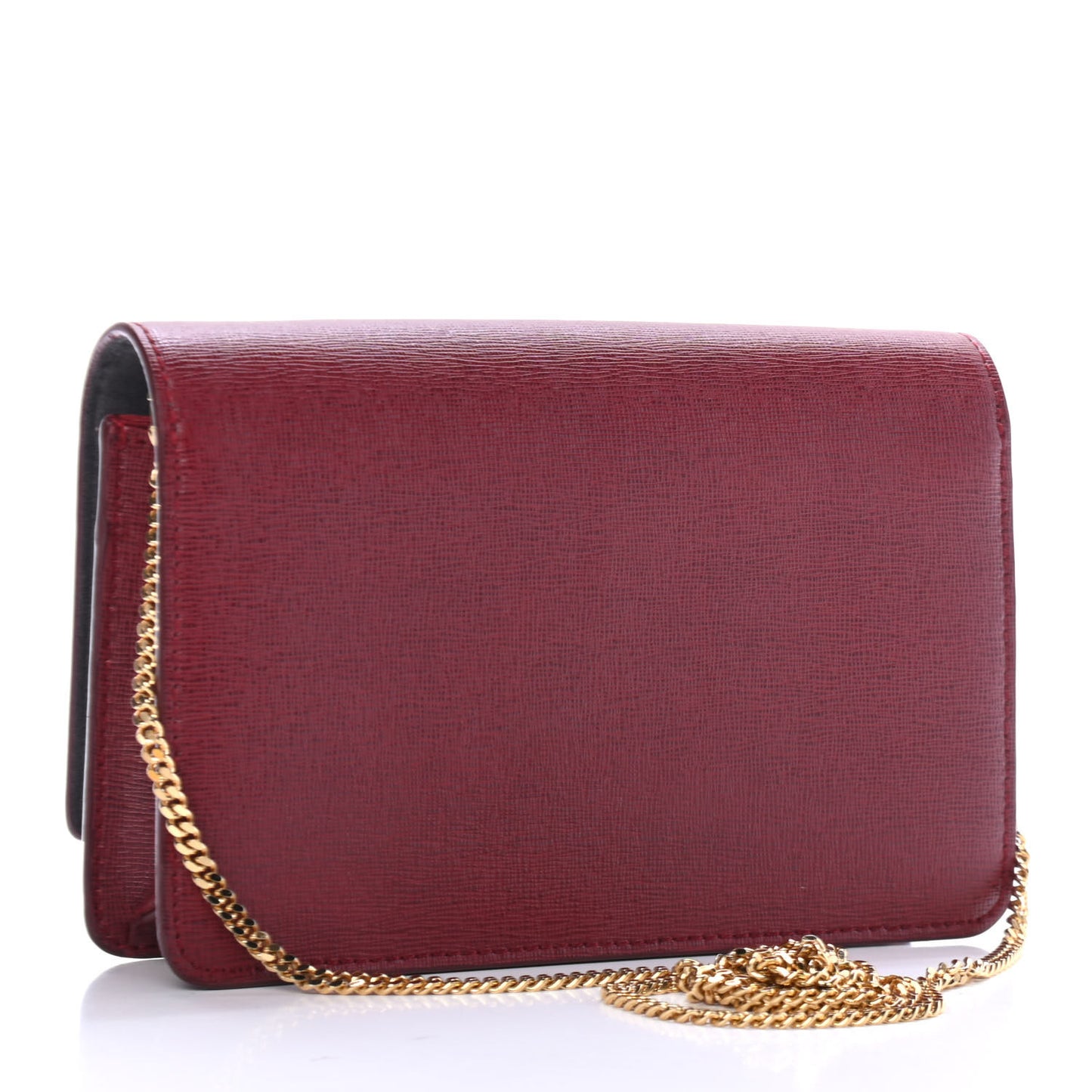 Vitello Elite Crystal Fendi Loves Monster Eyes Tube Wallet on Chain Rosso Scuro Multicolor