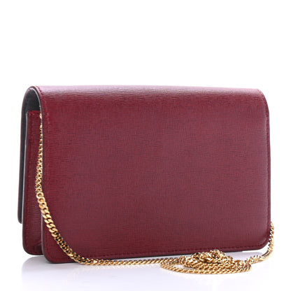 Fendi Vitello Elite Crystal Fendi Loves Monster Eyes Tube Wallet on Chain Rosso Scuro Multicolor 2 of 4