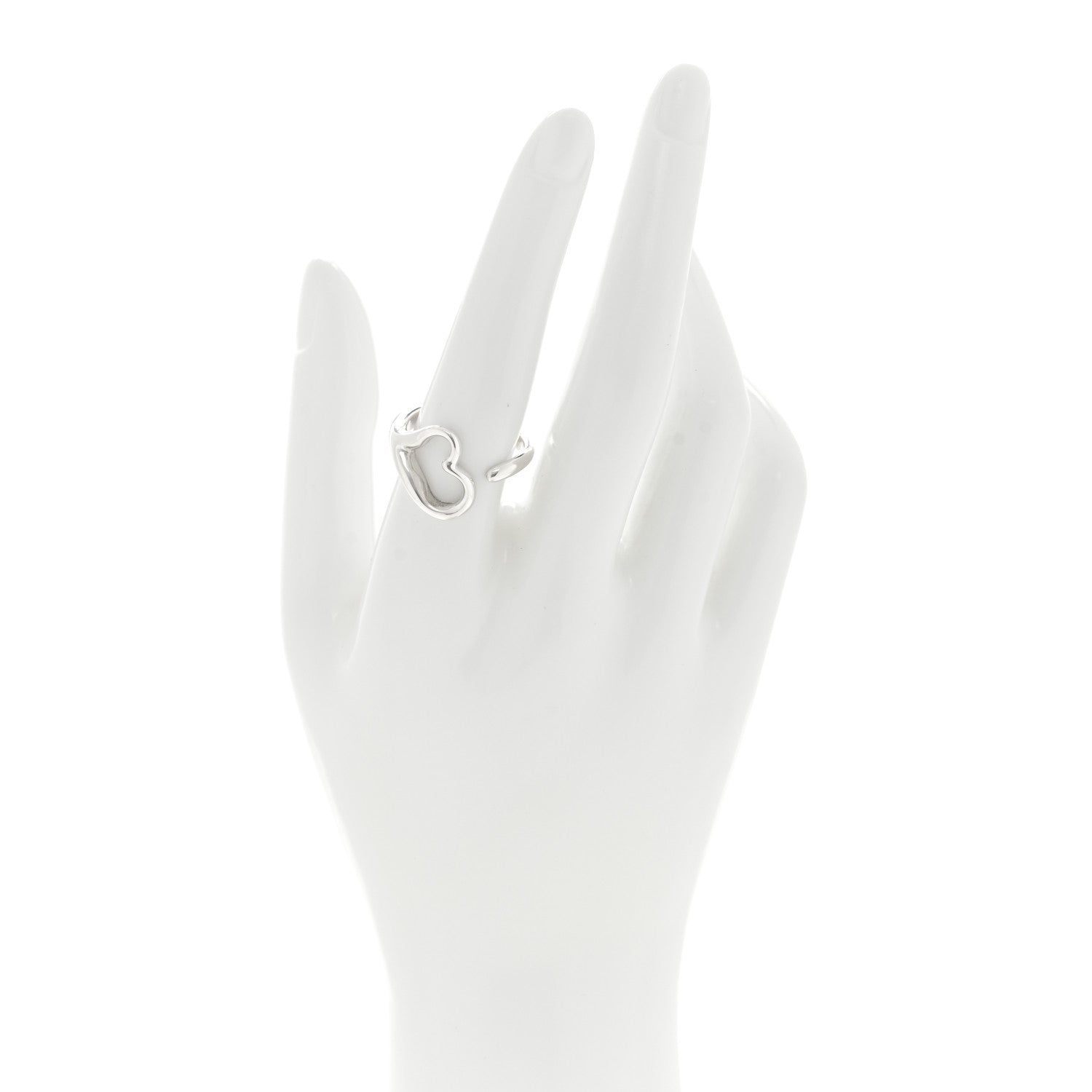 Tiffany Sterling Silver Elsa Peretti Open Heart Ring 56 7.75 2 of 4