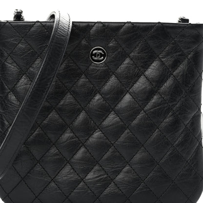 Chanel Aged Calfskin Quilted Crossbody Bag Black 7 of 9