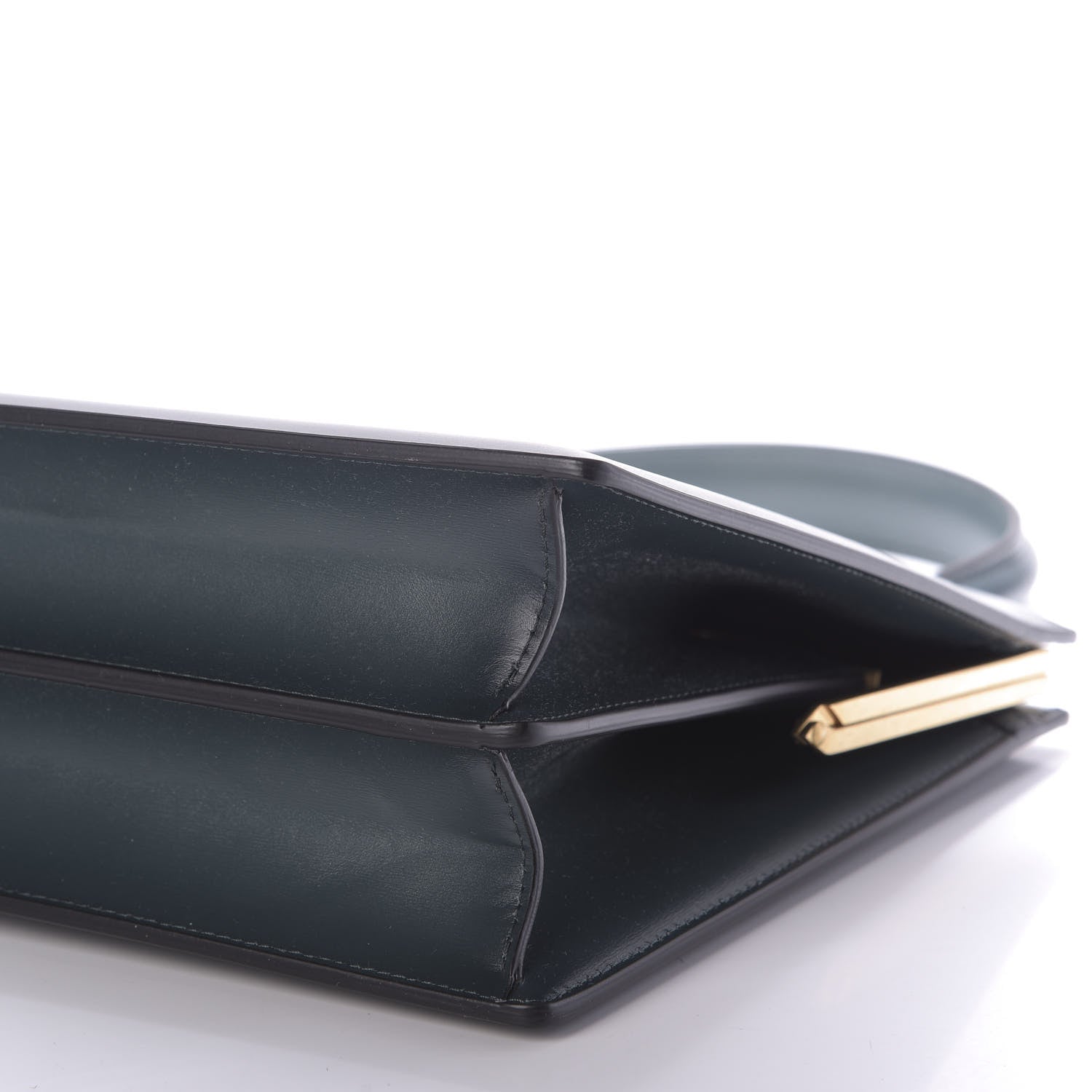 Celine Box Calfskin Medium Clasp Bag Dark Green 7 of 9