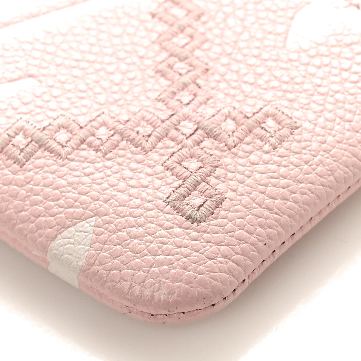 Louis Vuitton Empreinte Monogram Giant Broderies Key Pouch Pink Creme 8 of 11
