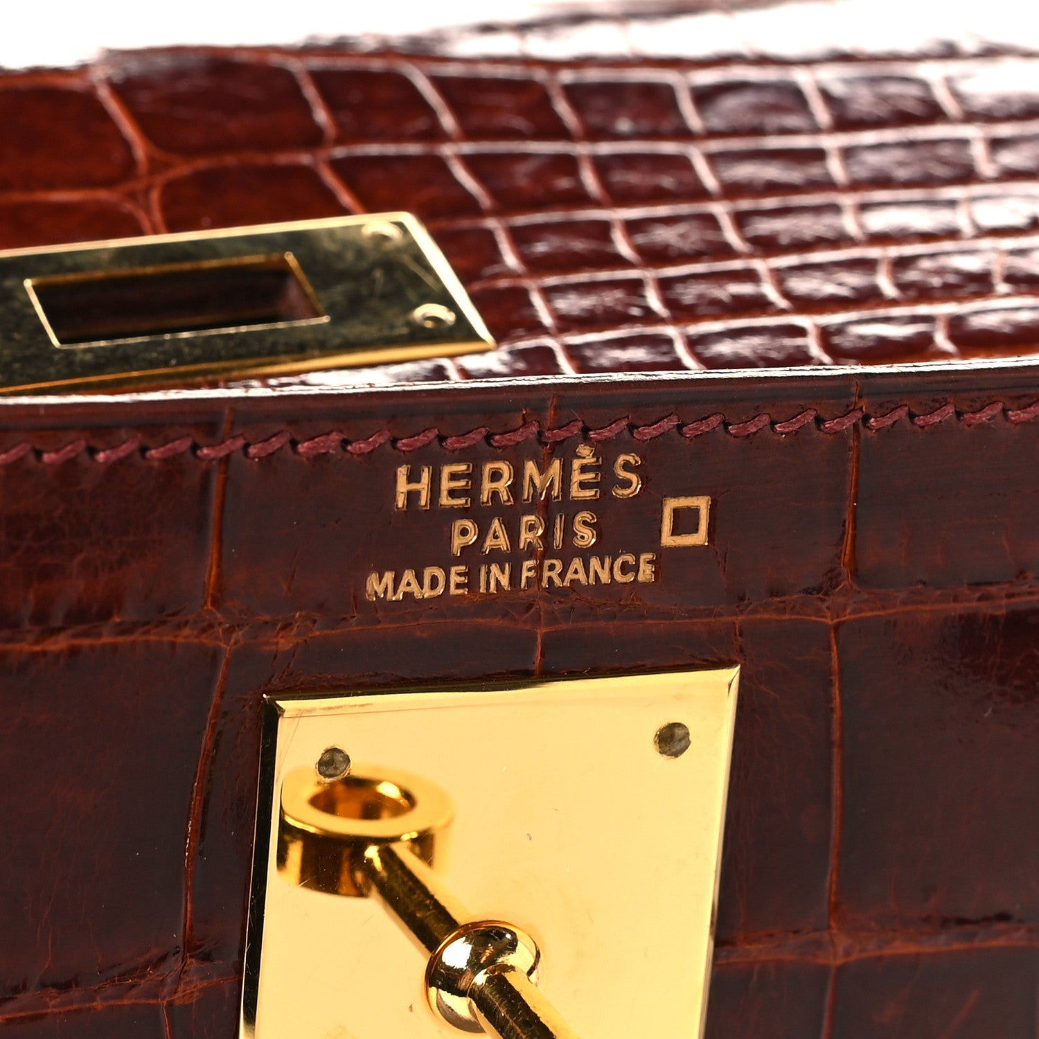 Hermes Shiny Alligator Kelly Retourne 32 Miel 5 of 12