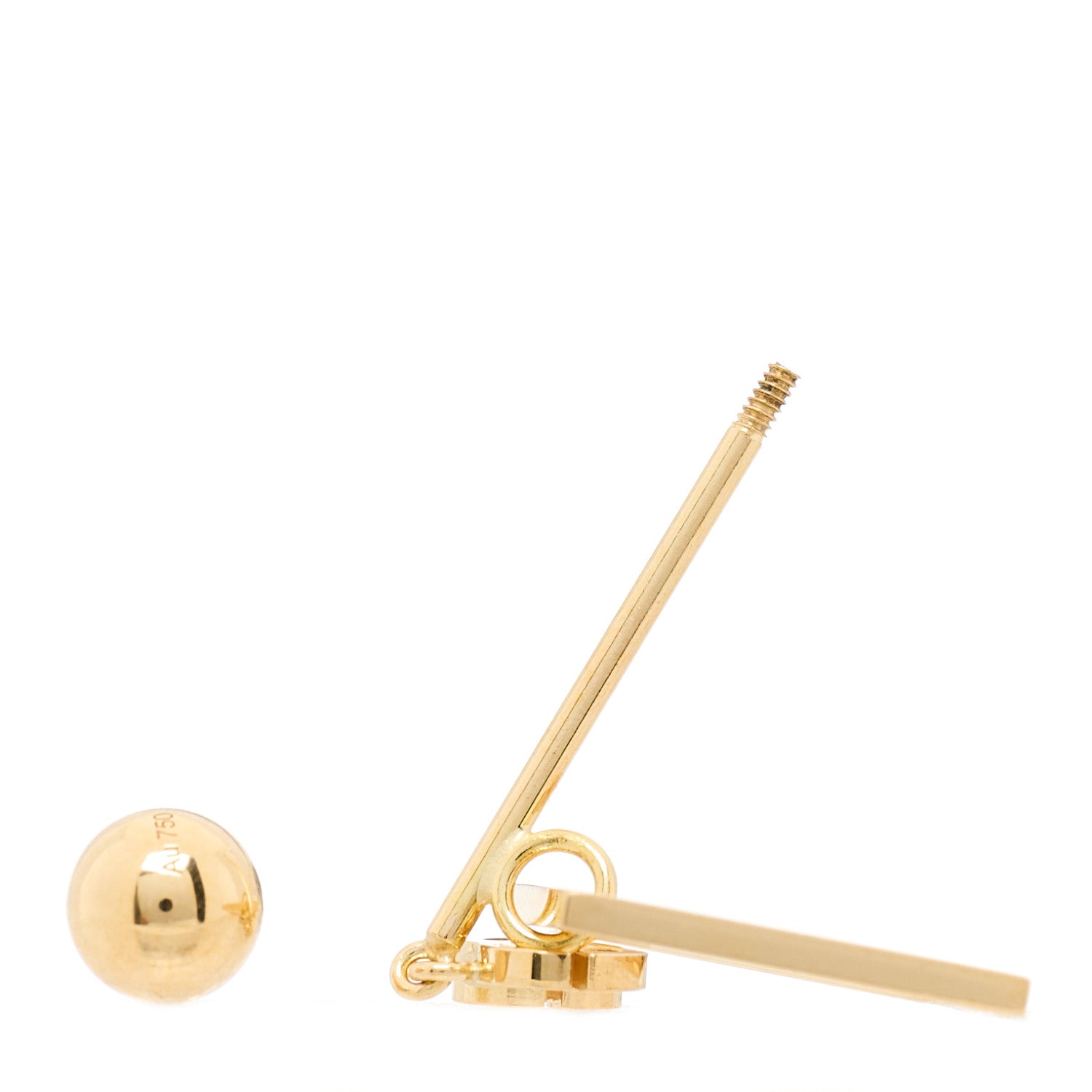 Gucci 18K Yellow Gold Running G Square Single Earring 3 of 4