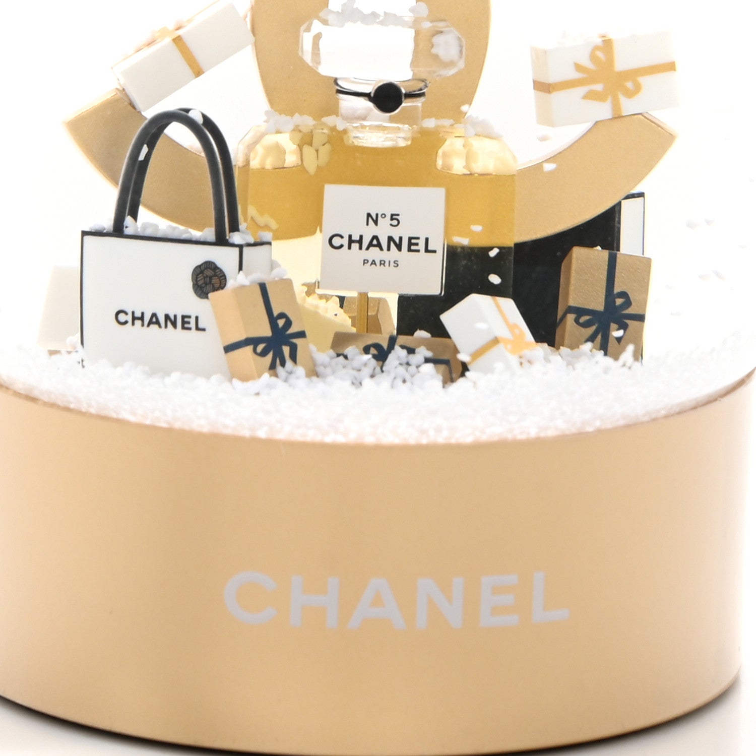 Chanel Glass CC Shopping Bag Snow Globe Gold 6 of 10