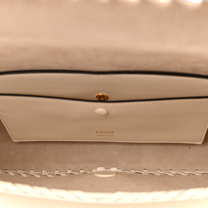 Fendi Vitello King Ceylon Woven Baguette White Ice 5 of 9
