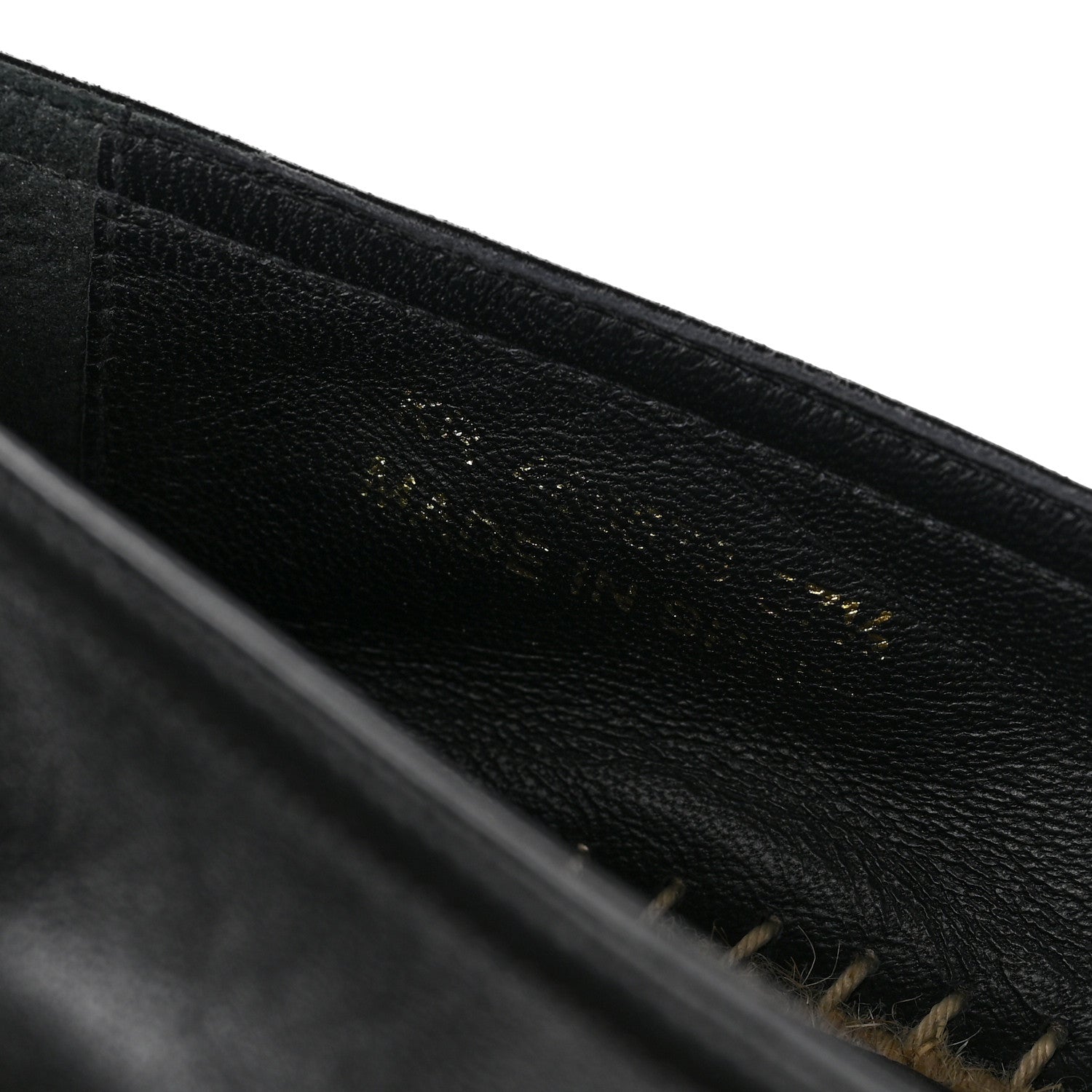 Saint Laurent Lambskin Monogram Espadrilles 37.5 Black 8 of 8