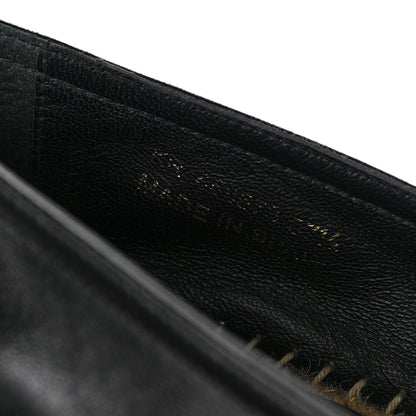 Saint Laurent Lambskin Monogram Espadrilles 37.5 Black 8 of 8