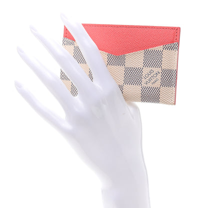 Louis Vuitton Damier Azur Daily Card Holder Rose Papaye 2 of 6