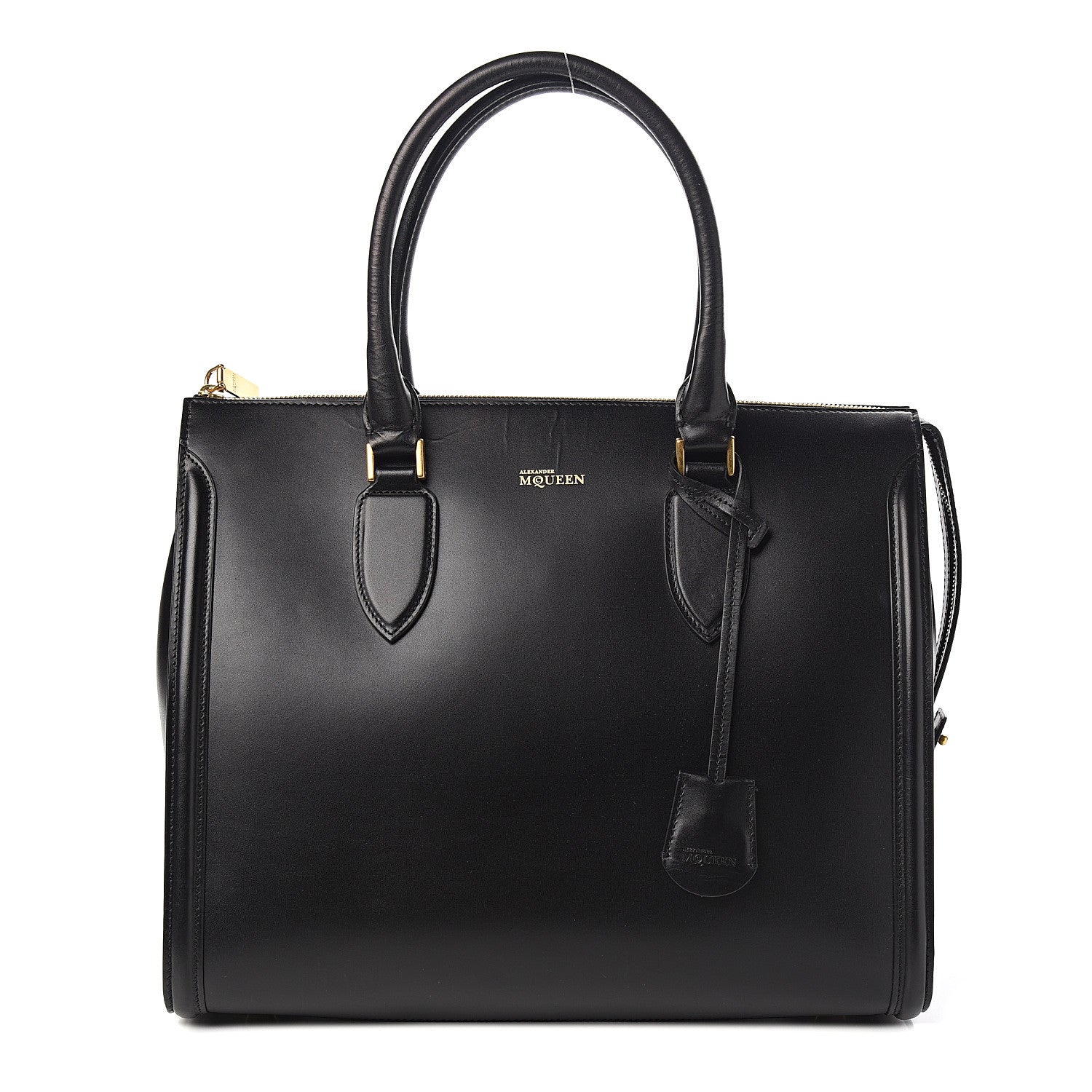 Alexander McQueen Calfskin Zip Up Heroine Tote Black 1 of 9
