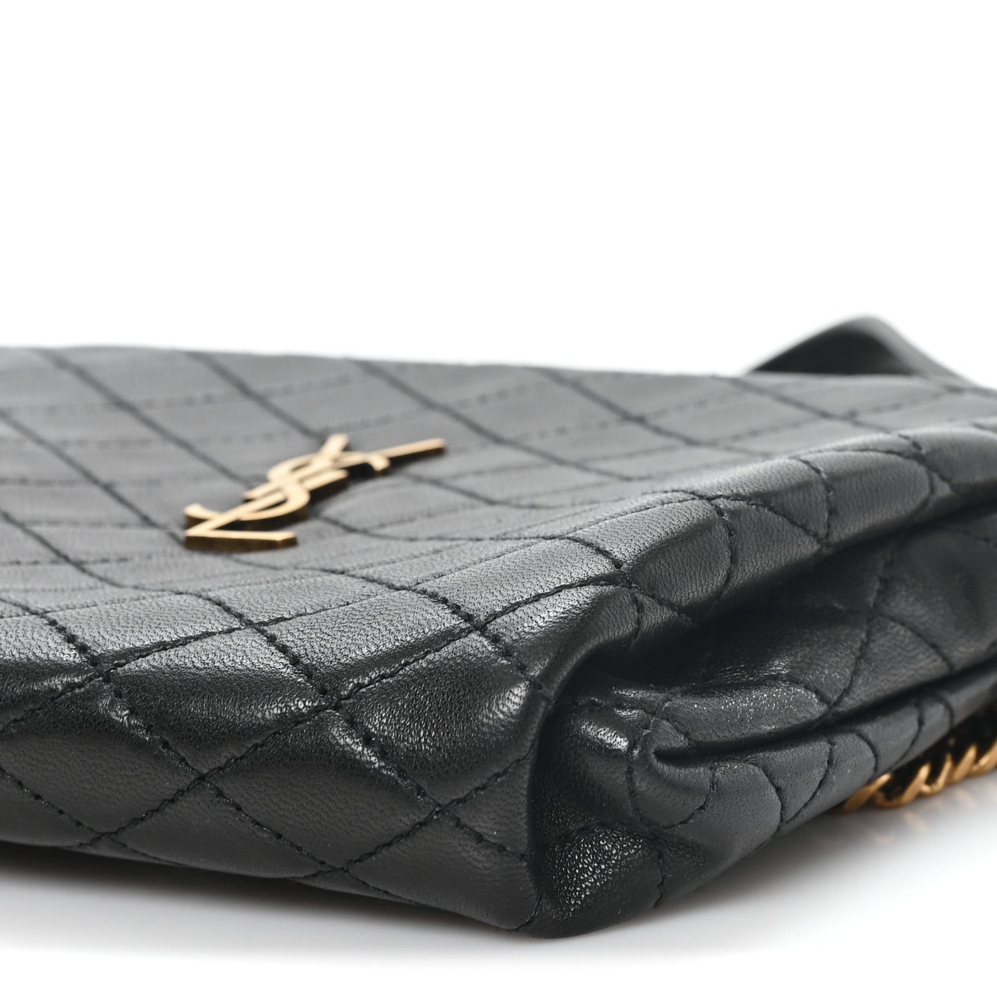 Lambskin Quilted Gaby Zipped Pouch Black