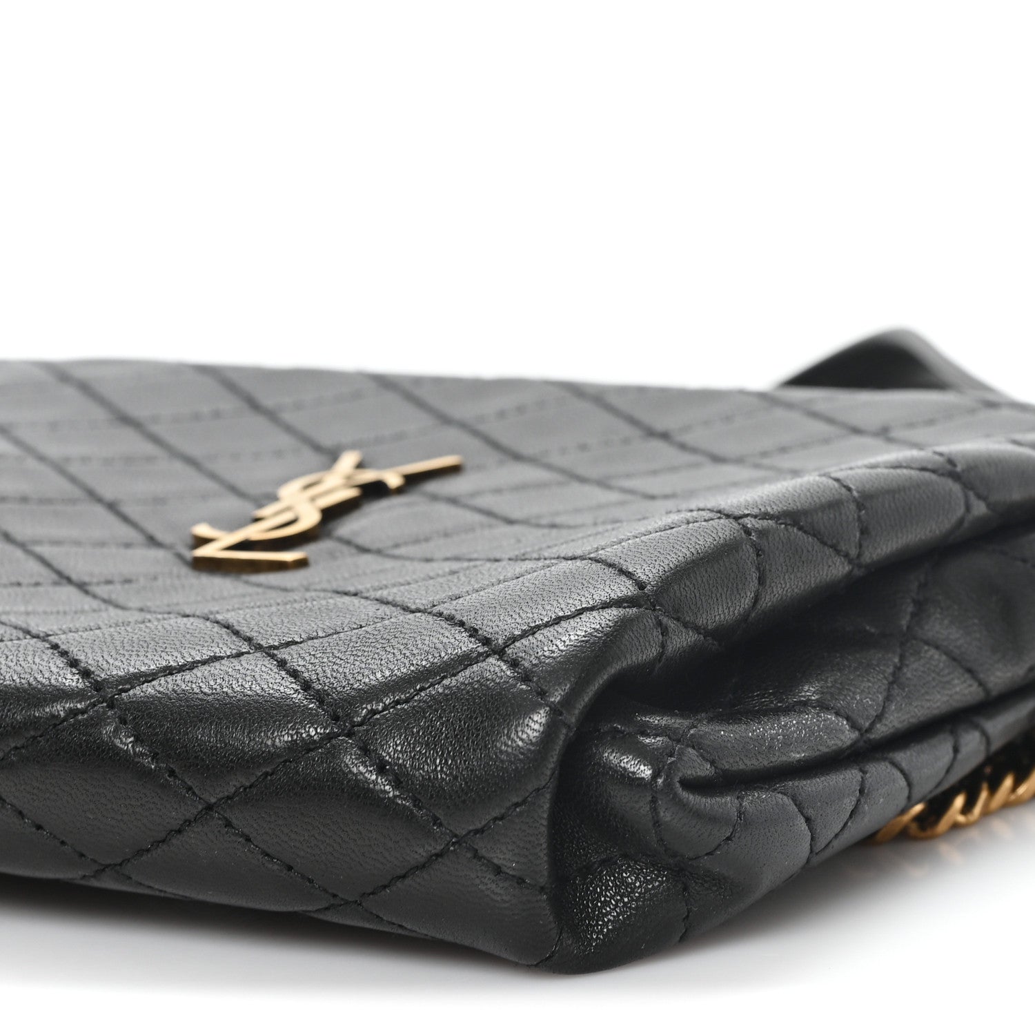 Saint Laurent Lambskin Quilted Gaby Zipped Pouch Black 10 of 11