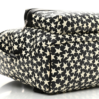 Saint Laurent Calfskin Star Print Hunting Backpack Black White 9 of 11