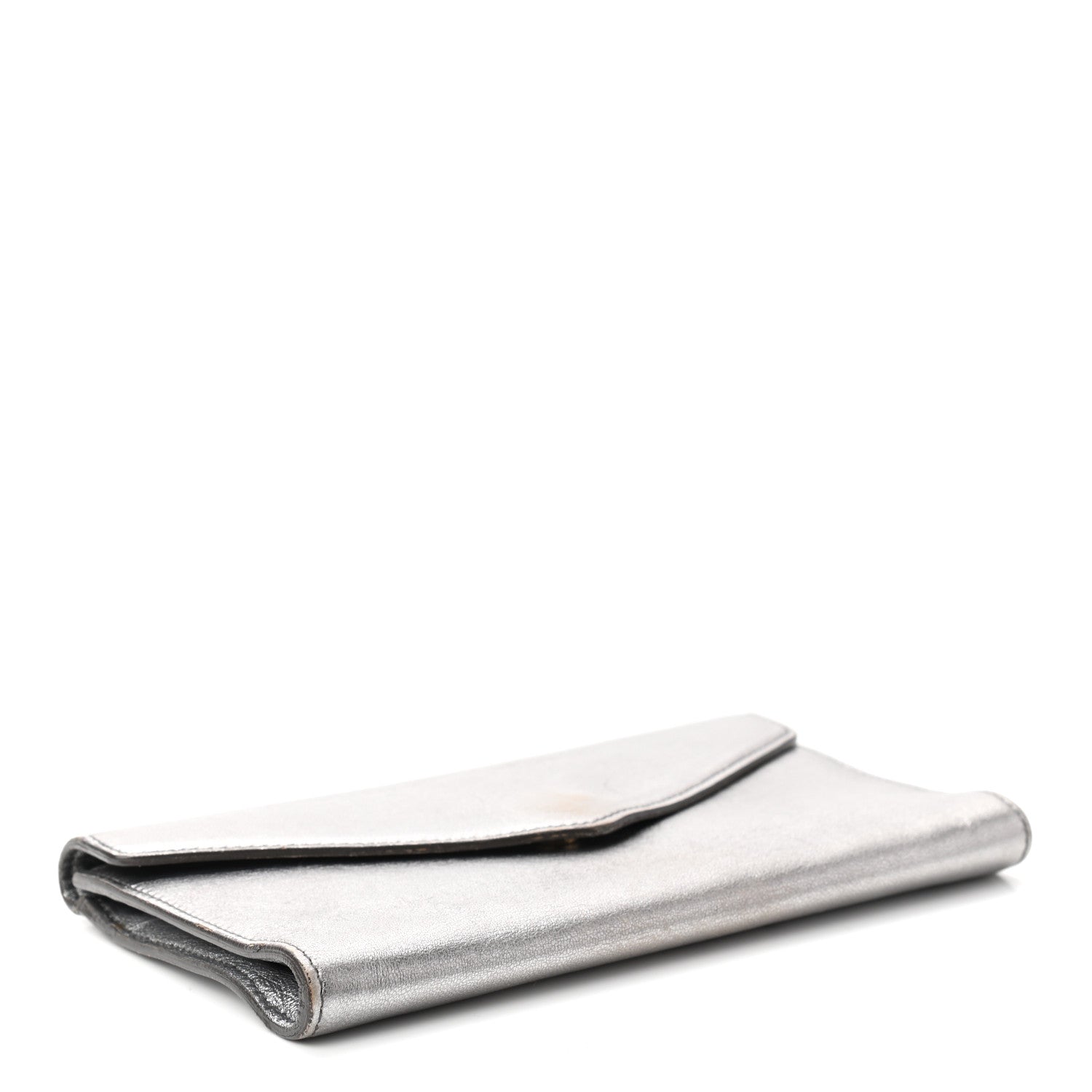 Saint Laurent Metallic Calfskin Y-Mail Clutch Silver 4 of 11