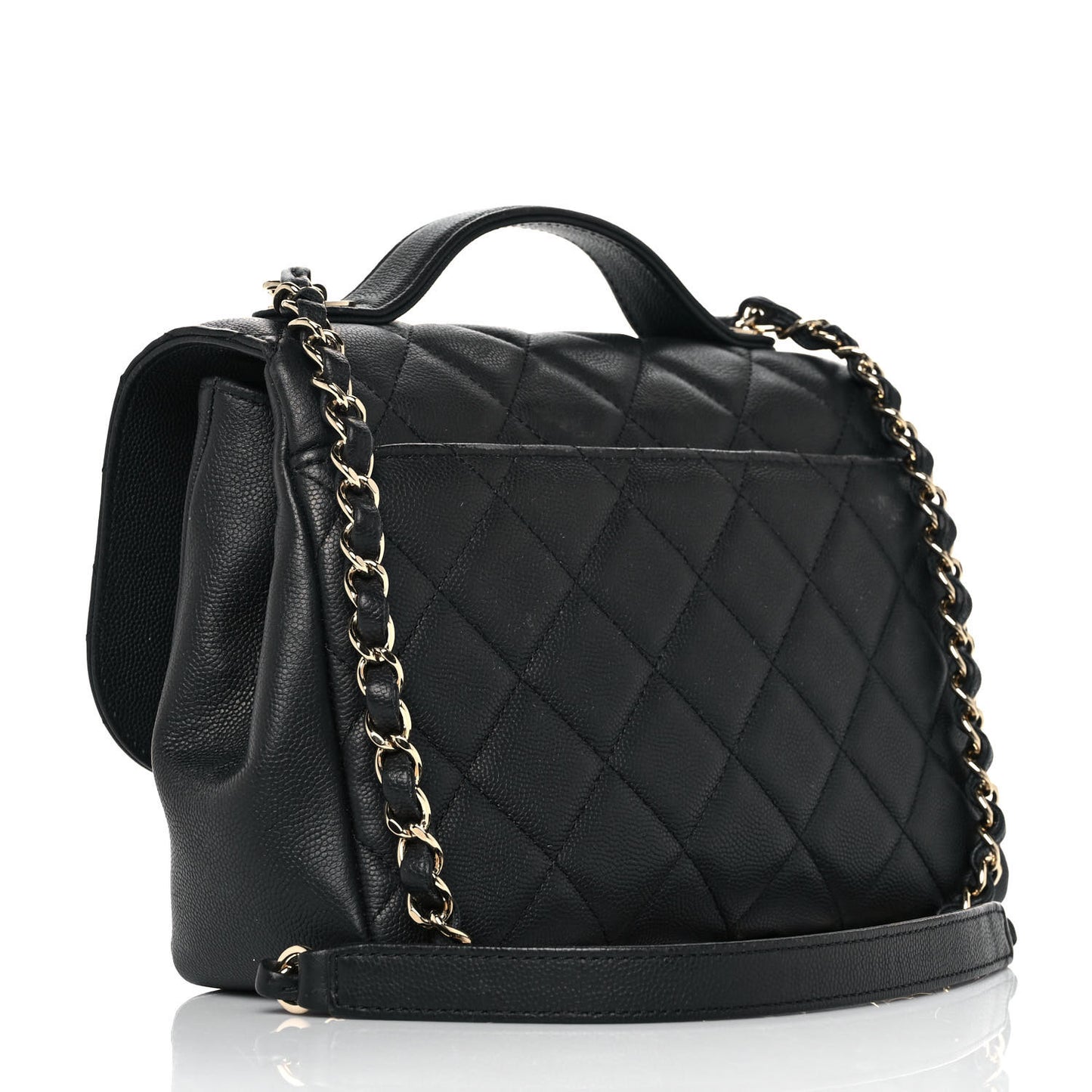 Caviar Quilted Medium Business Affinity Flap Black