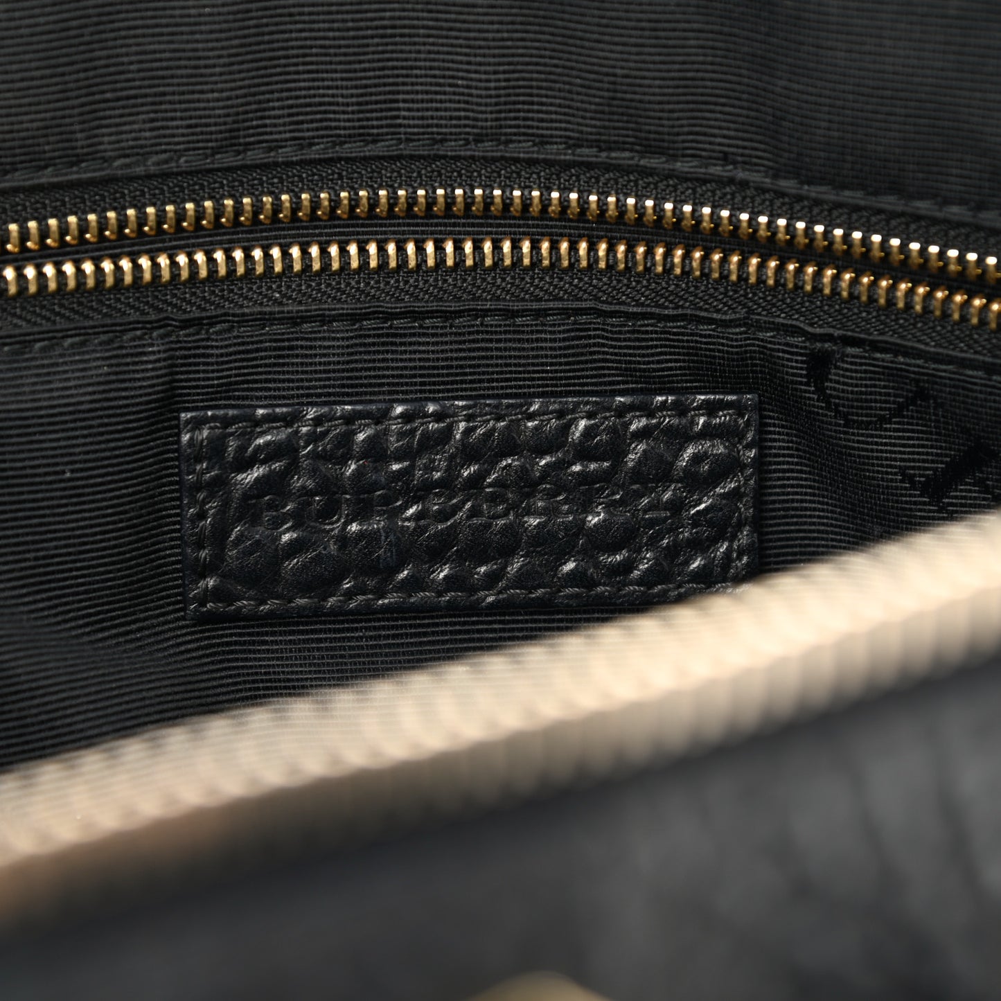 Heritage Grain Check Embossed Small Orchard Bowling Bag Black