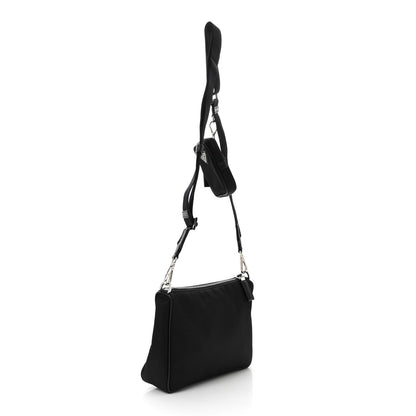 Prada Re-Nylon Saffiano Pocket Zippered Shoulder Bag Black 3 of 11