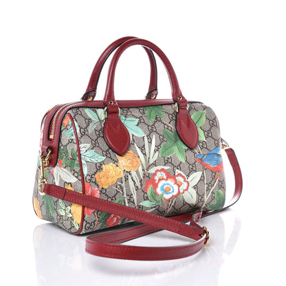 Gucci GG Supreme Monogram Tian Small Boston Beige Multicolor Red 3 of 7