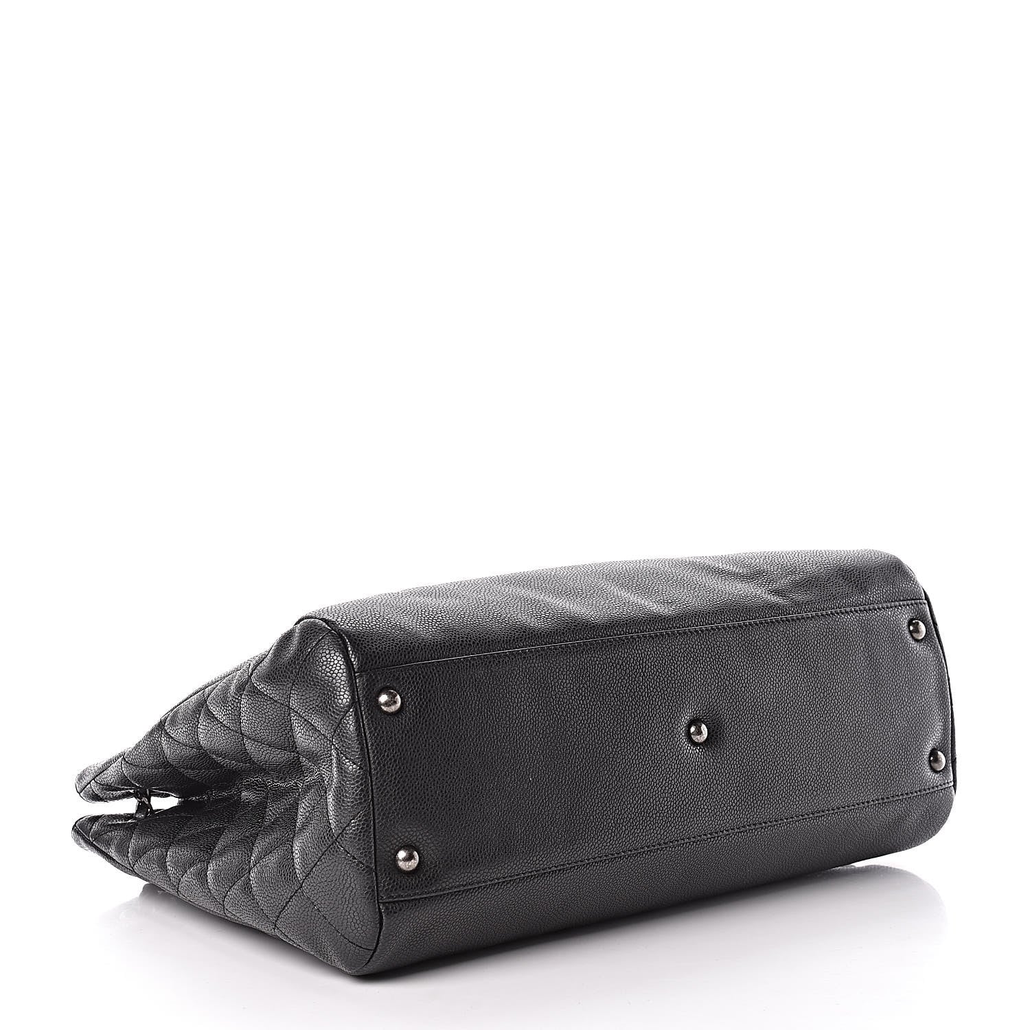 Chanel Metallic Grained Calfskin Woven Chain Large Shopping Bag Black 4 of 10
