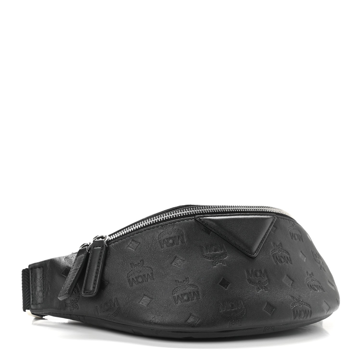 MCM Calfskin Ottomar Monogram Fursten Belt Bag Black 4 of 9