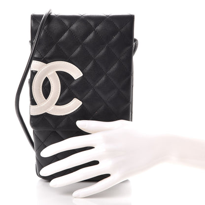 Chanel Calfskin Quilted Cambon Crossbody Messenger Black White 3 of 11