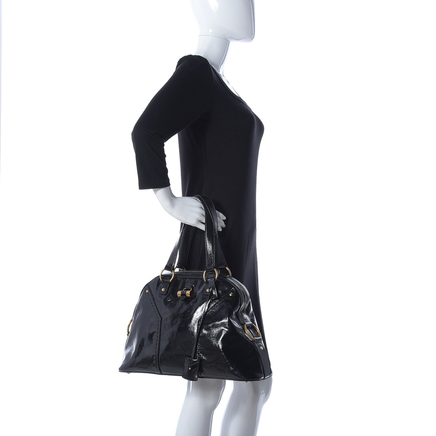 Saint Laurent Patent Large Muse Black 2 of 8