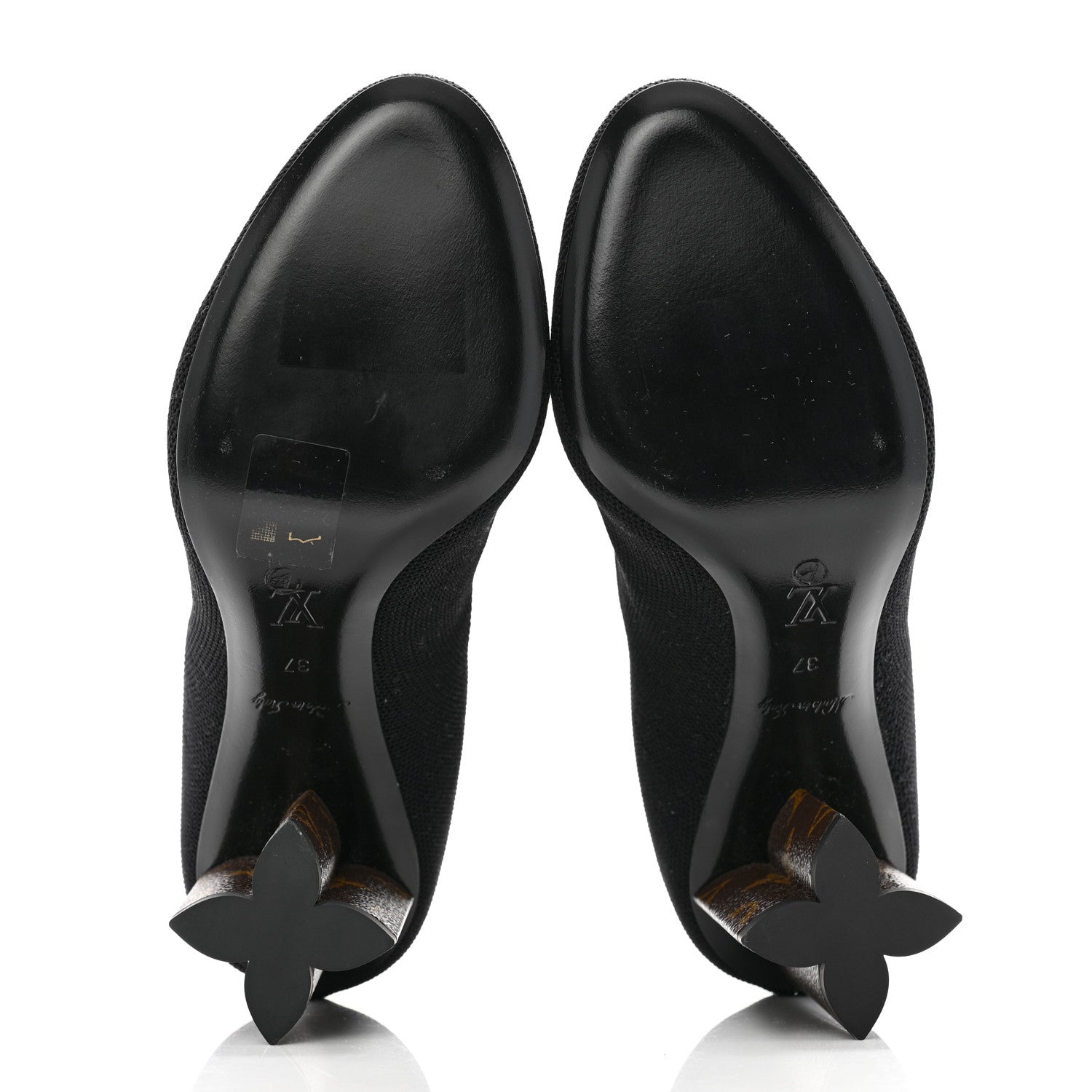 Louis Vuitton Monogram Stretch Fabric Silhouette Ankle Boots 37 Black 5 of 8