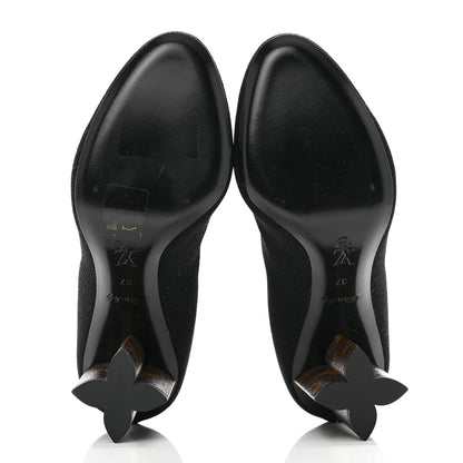Louis Vuitton Monogram Stretch Fabric Silhouette Ankle Boots 37 Black 5 of 8
