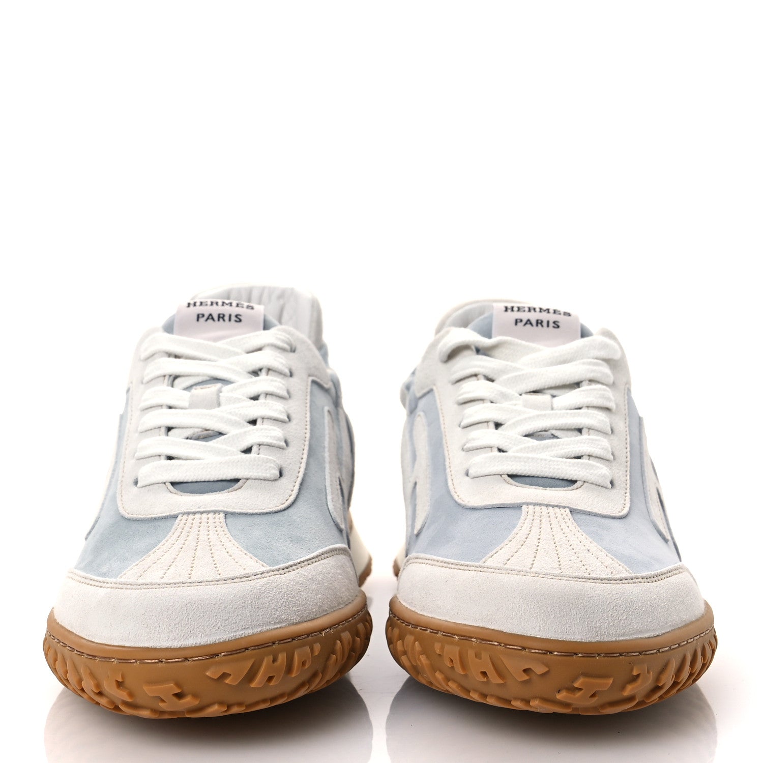 Hermes Suede Goatskin Jet Sneakers 37 Gris Nuage White 3 of 11