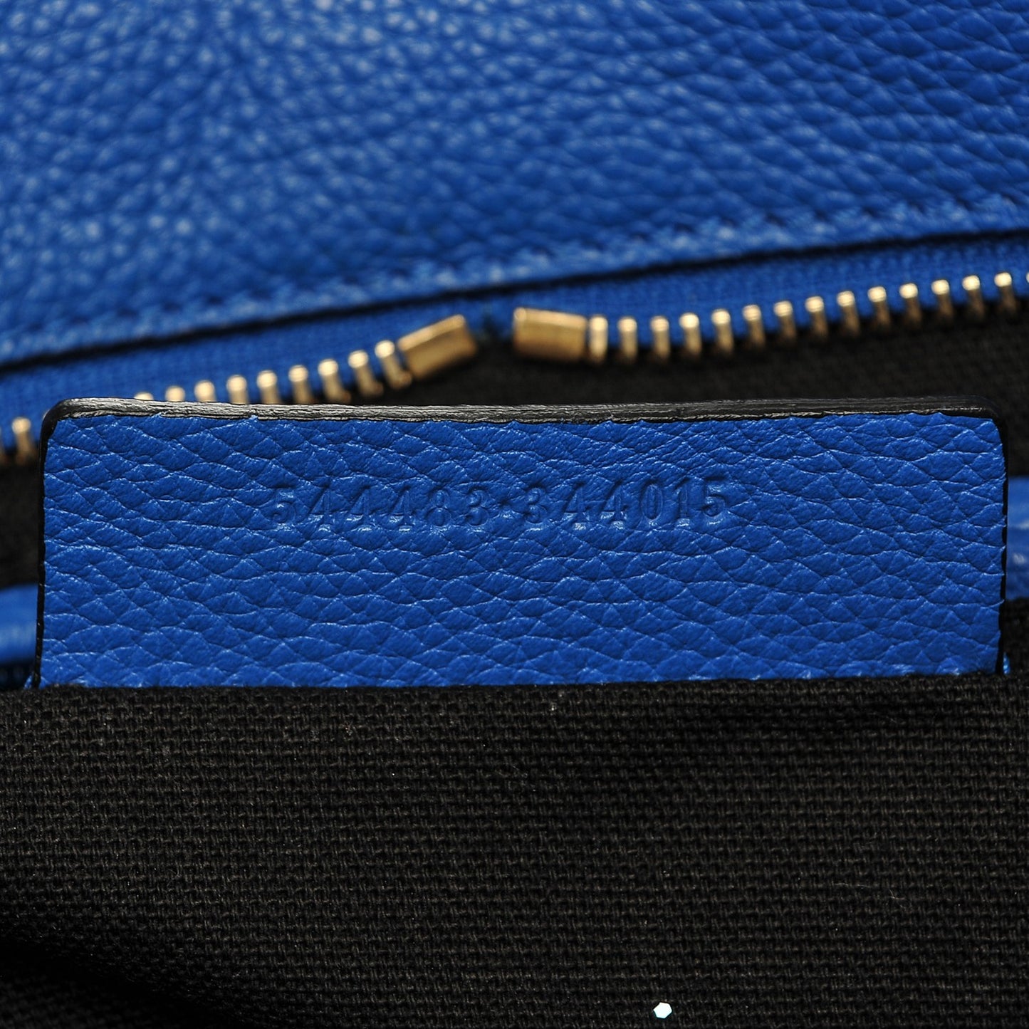 Pebbled Calfskin Small Skull Padlock Zip Around Tote Bright Blue