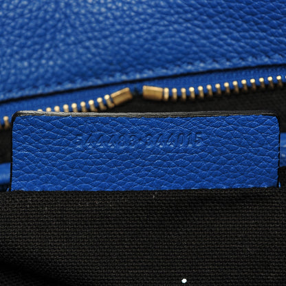 Alexander McQueen Pebbled Calfskin Small Skull Padlock Zip Around Tote Bright Blue 8 of 8