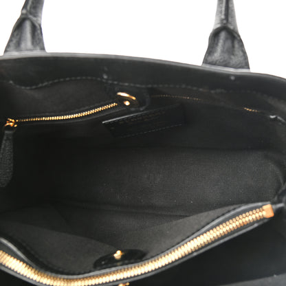 Burberry Grainy Calfskin House Check Medium Banner Tote Black 5 of 17