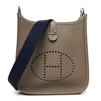 Hermes Taurillon Clemence Amazone Evelyne TPM Etoupe Bleu Indigo 1 of 11