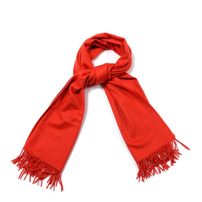 Hermes Cashmere Fringe Scarf Red 1 of 4