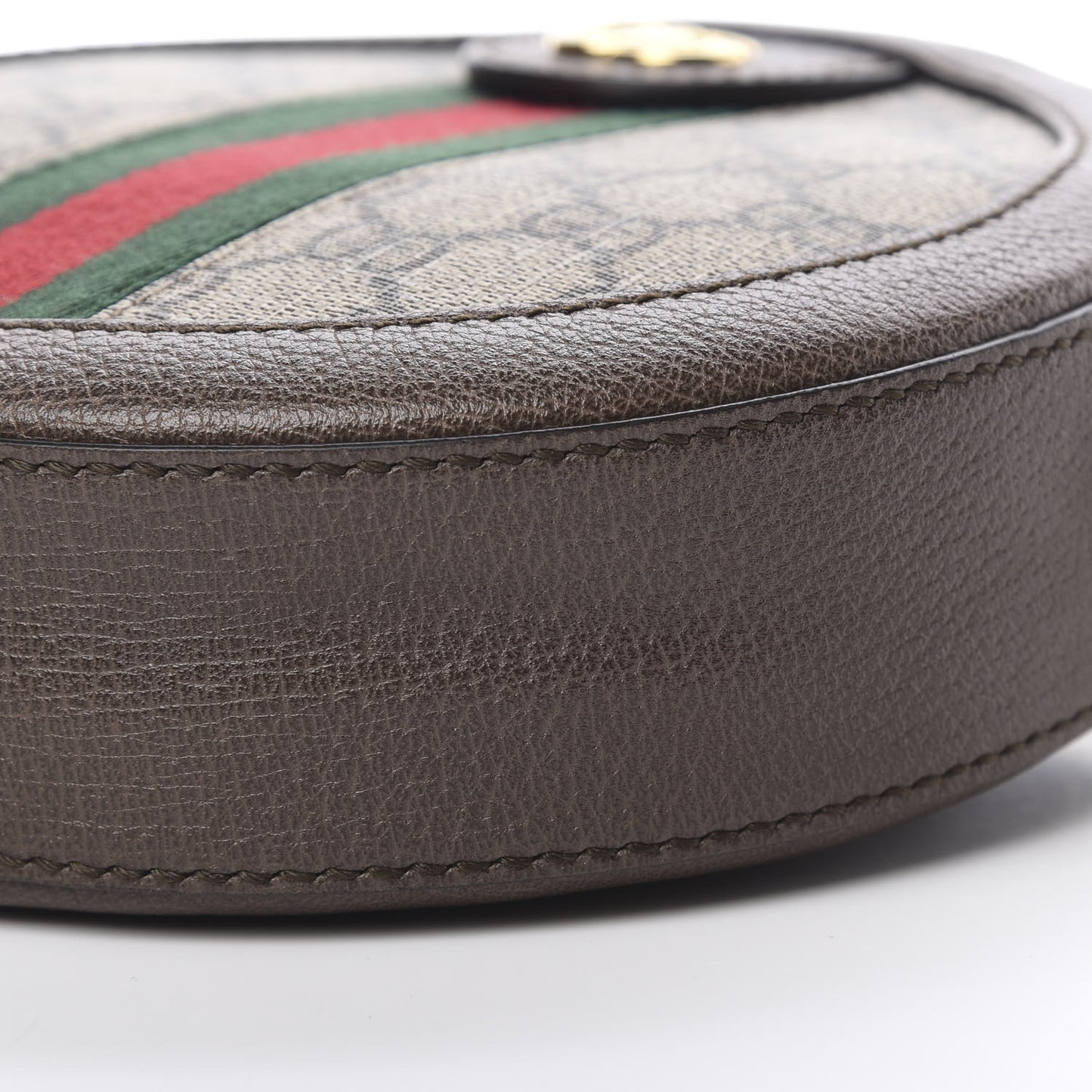 GG Supreme Monogram Web Mini Ophidia Round Shoulder Bag Brown