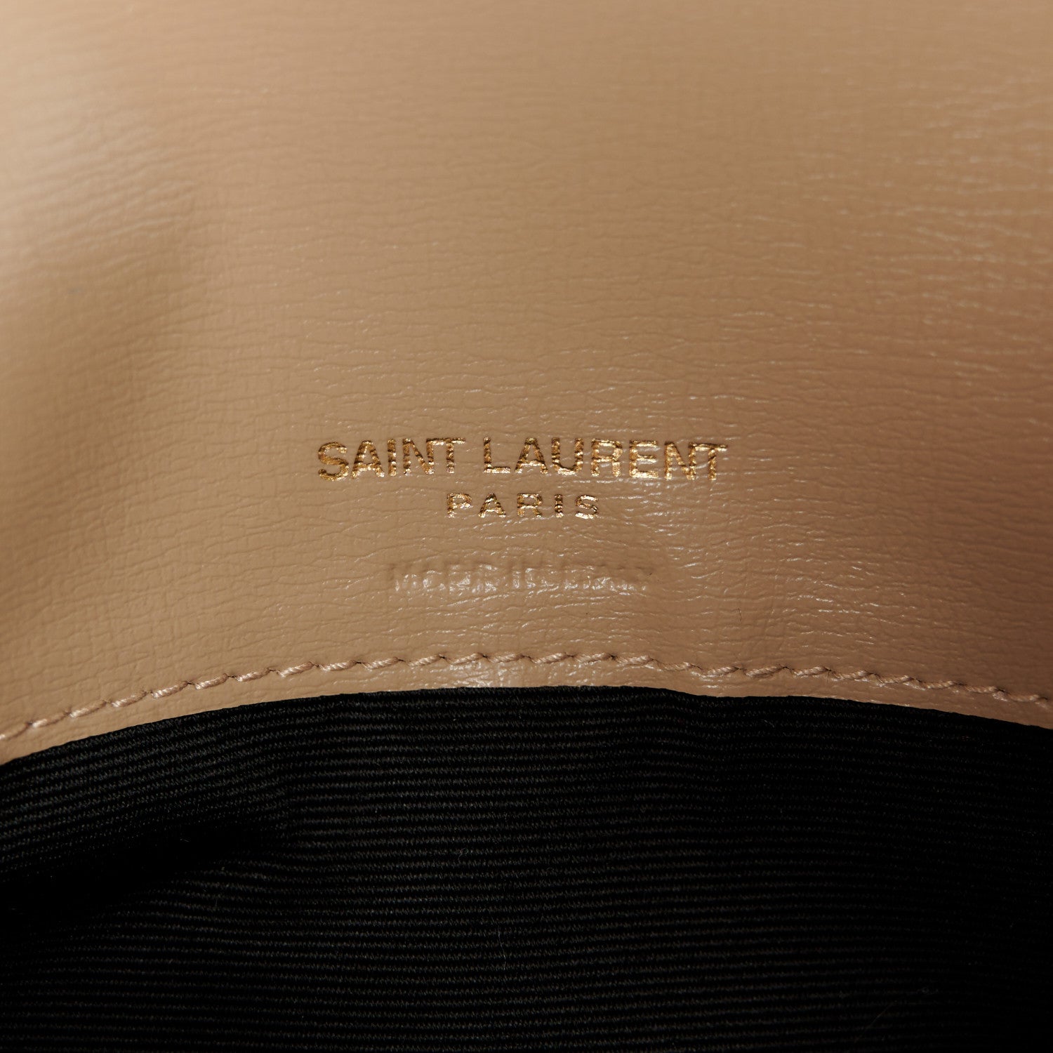 Saint Laurent Smooth Calfskin Monogram Phone Holder Crossbody Dark Beige 6 of 10